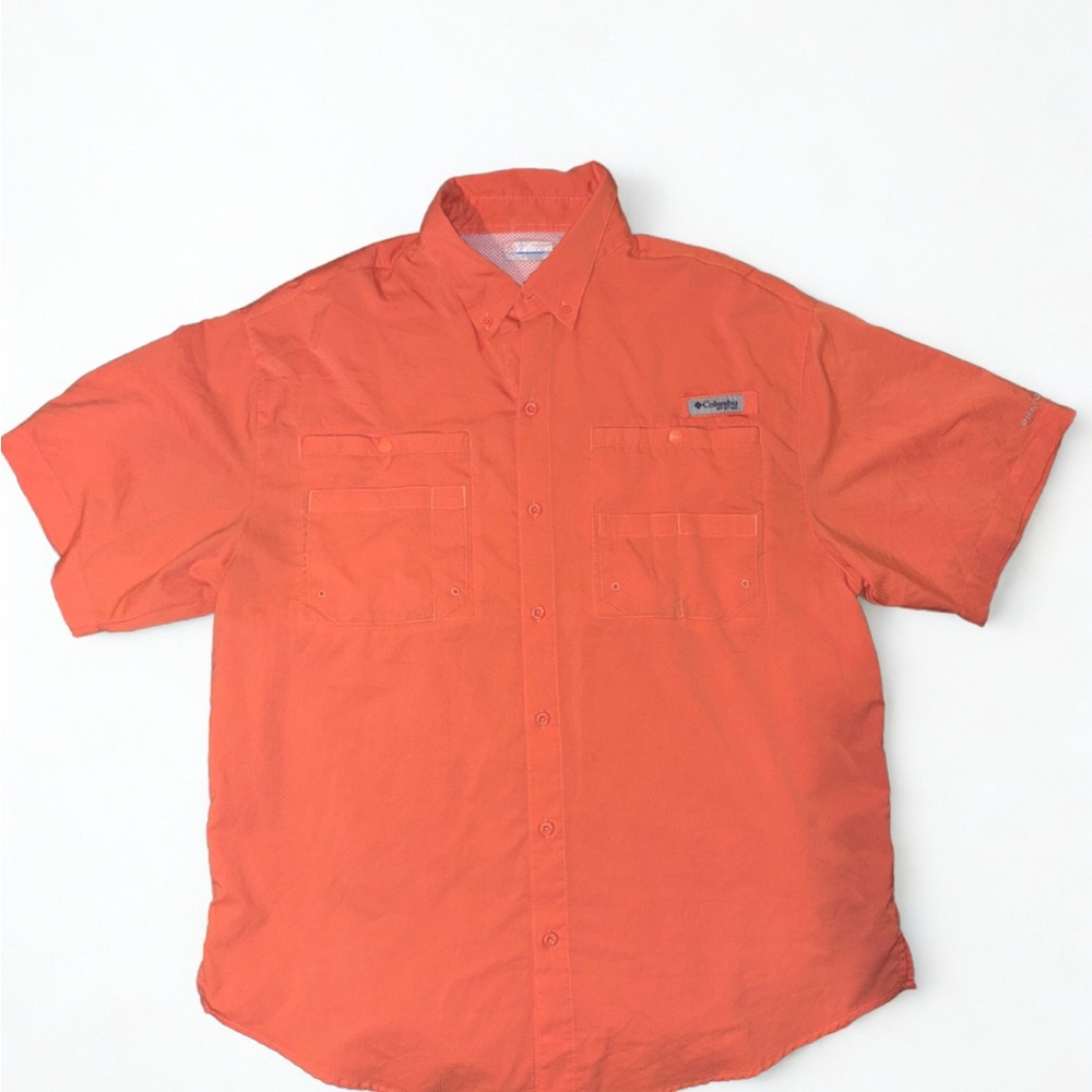 Men's Columbia Large Vibrant Orange Casual Shirt